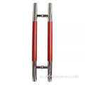 Manja de puerta de acero inoxidable rojo para la puerta de vidrio